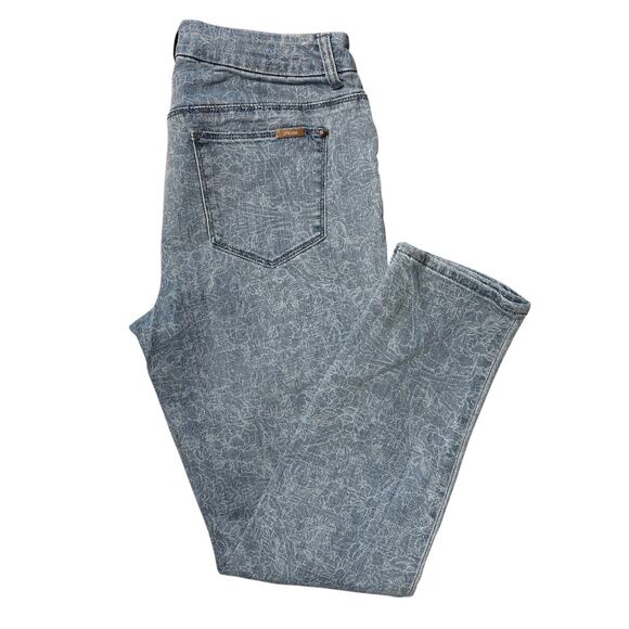 Chicos So Slimming Girlfriend Ankle Faded Blue Floral Print Crop Jeans 00 - Picture 2 of 9